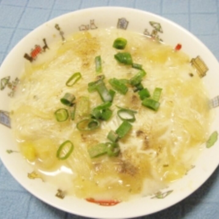 オニオン&豆乳!両方楽しめる♪スープ春雨